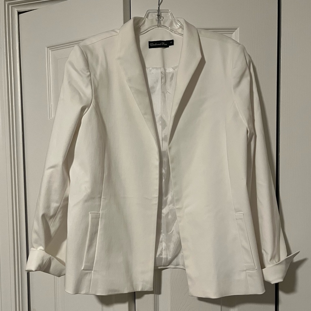 White Women's Blazer by Estelle and Finn